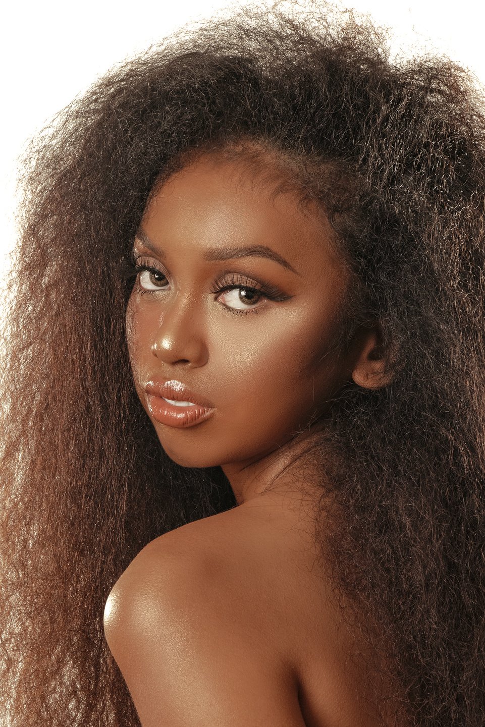 Woman With Black Curly Hair