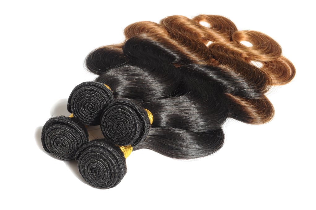 Body wavy black to dyed brown ombre human hair weaves extensions bundles